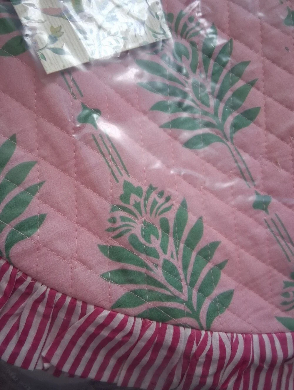 POL Pink Ruffle Trim Quilted Heart Shaped Tote Shoulder Bag NEW
